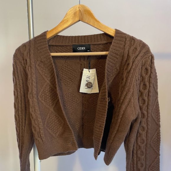 Cider Brown Knit Cardigan - Picture 1 of 3